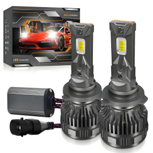 Lot de 2 ampoules LED pour phare de voiture, 50 W, 6 000 lm, 6 000 K, double tube en cuivre (couleur pistolet) SH202A1700-20